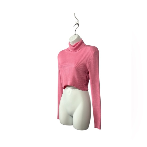 NWOT, Twik BY Simons, Pink Cropped Turtleneck Sweater, Medium - Picture 5 of 8